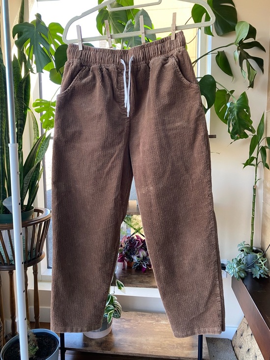 Pants - Brown Corduroy Drawstring Pants